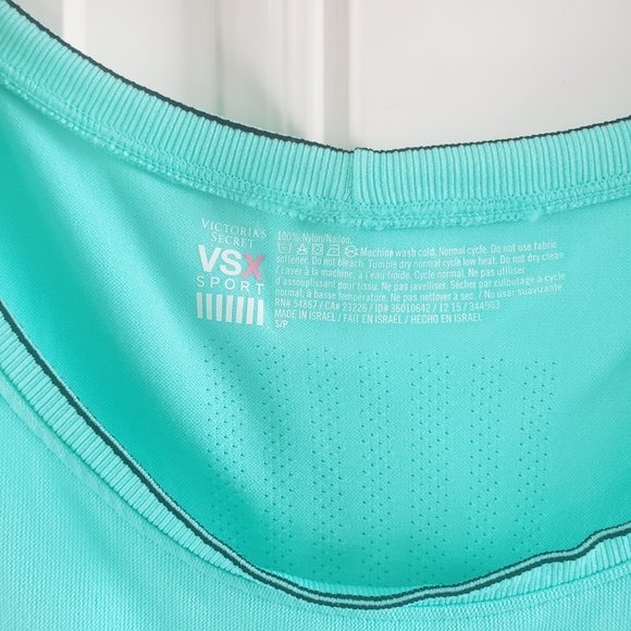 Victoria Secret VSX Sport Sleeveless Loose Fit Teal Green Active Tank To SZ S/P - Picture 6 of 13